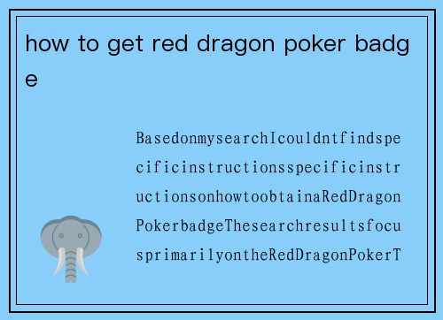 how to get red dragon poker badge